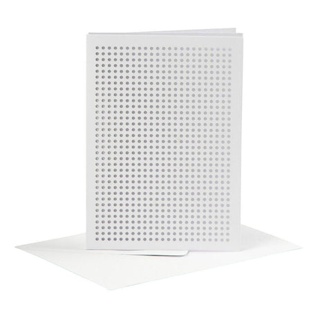 Creativ company cards to embroider white, set of 6