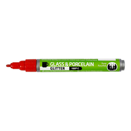 Creativ Company Glasen Porseleinstift Glitter Semi-Dekkend Rood