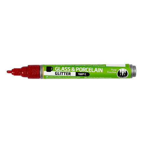 Creativ company glas- en porseleinstift glitter semi-dekkend - donkerrood