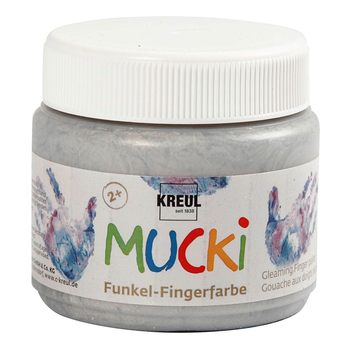 Creativ Company Mucki finger paint - silver metallic, 150ml