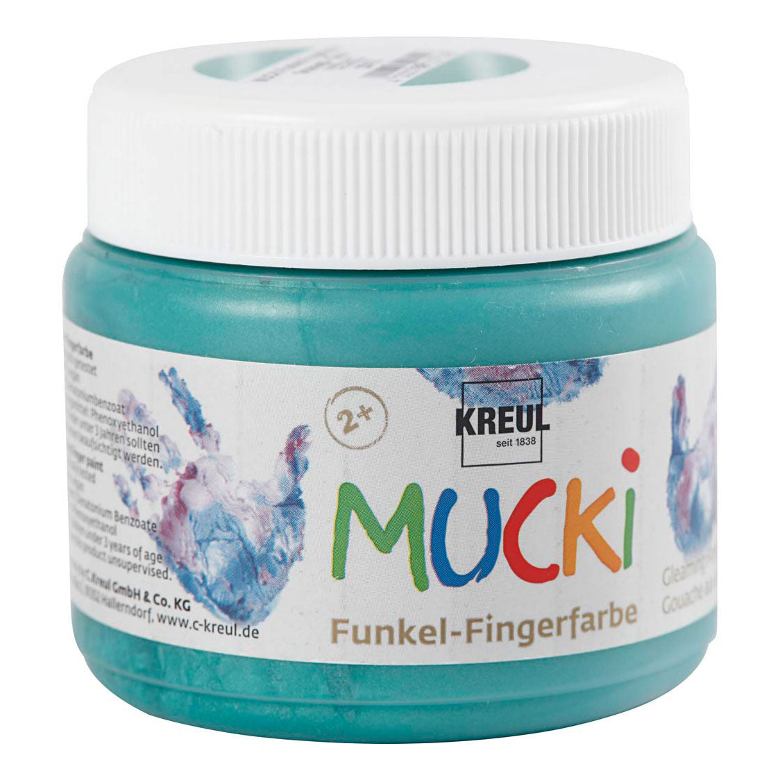 Creativ Company Mucki Finger Paint Green Metallic, 150ml