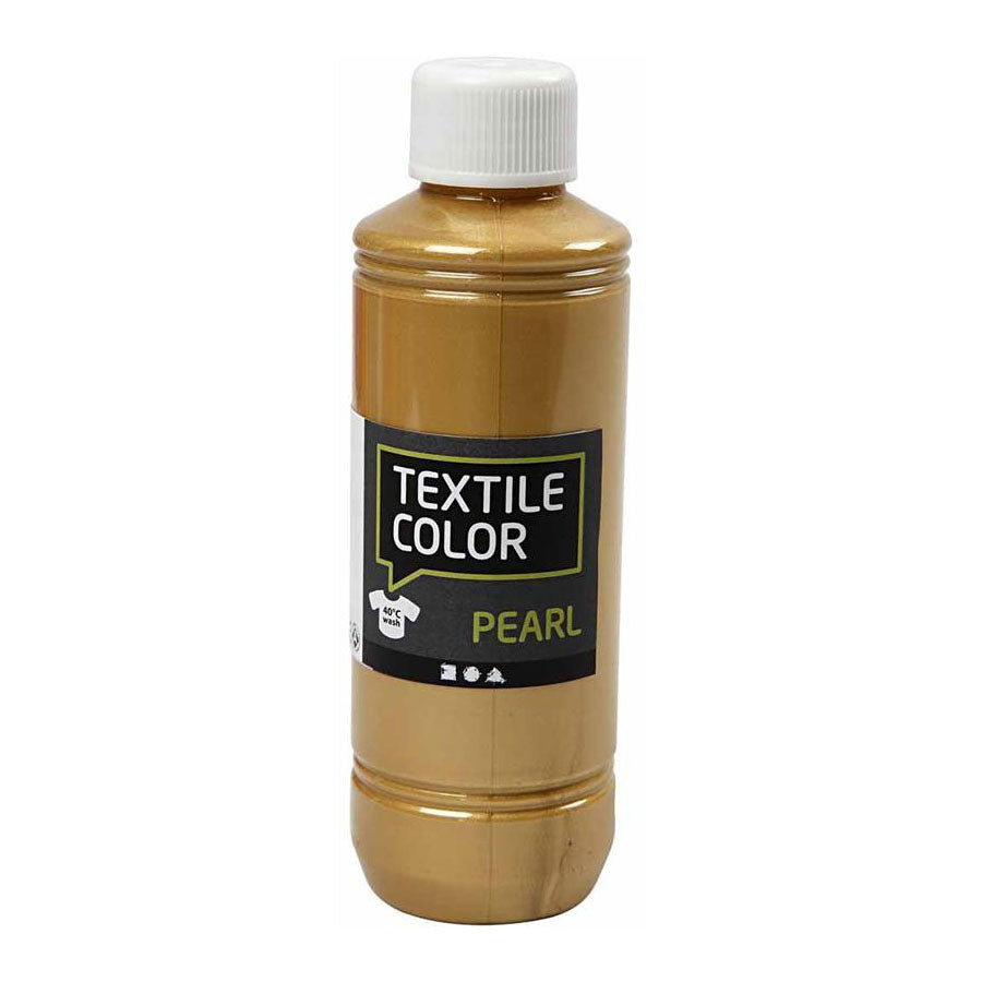 Creativ Company Textile Color Dekkende Textielverf Goud Parelmoer, 250ml