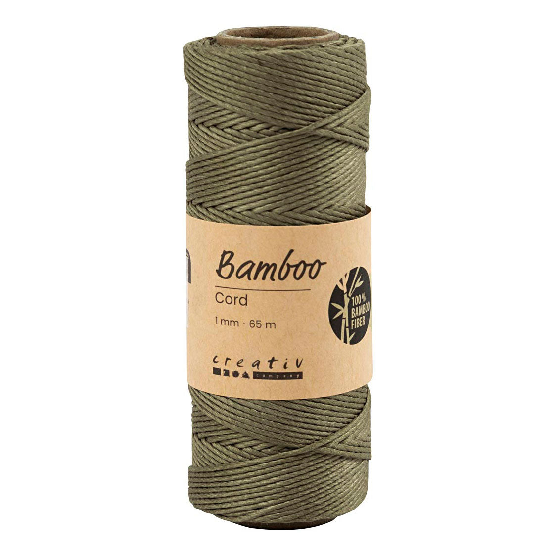Creativ Company bamboo cord olive brown, 65m