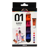 Creativ Company Acrylverf voor Kinderen Glossy Extra Kleuren, 6x20ml