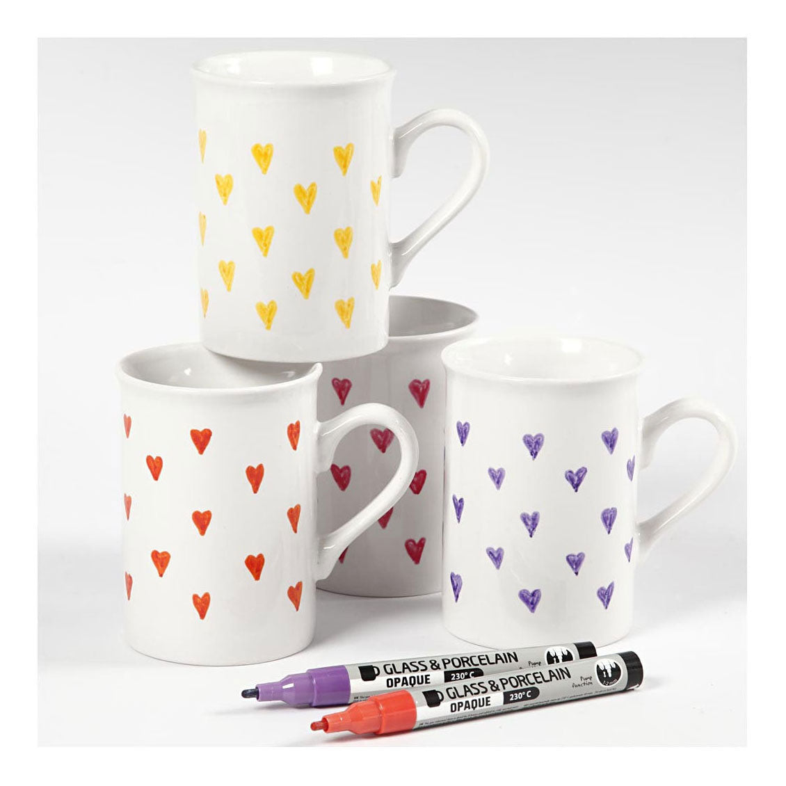 Creativ Company Glass en porcelaine Instaurants comparant le jaune rouge violet orange, 4e.