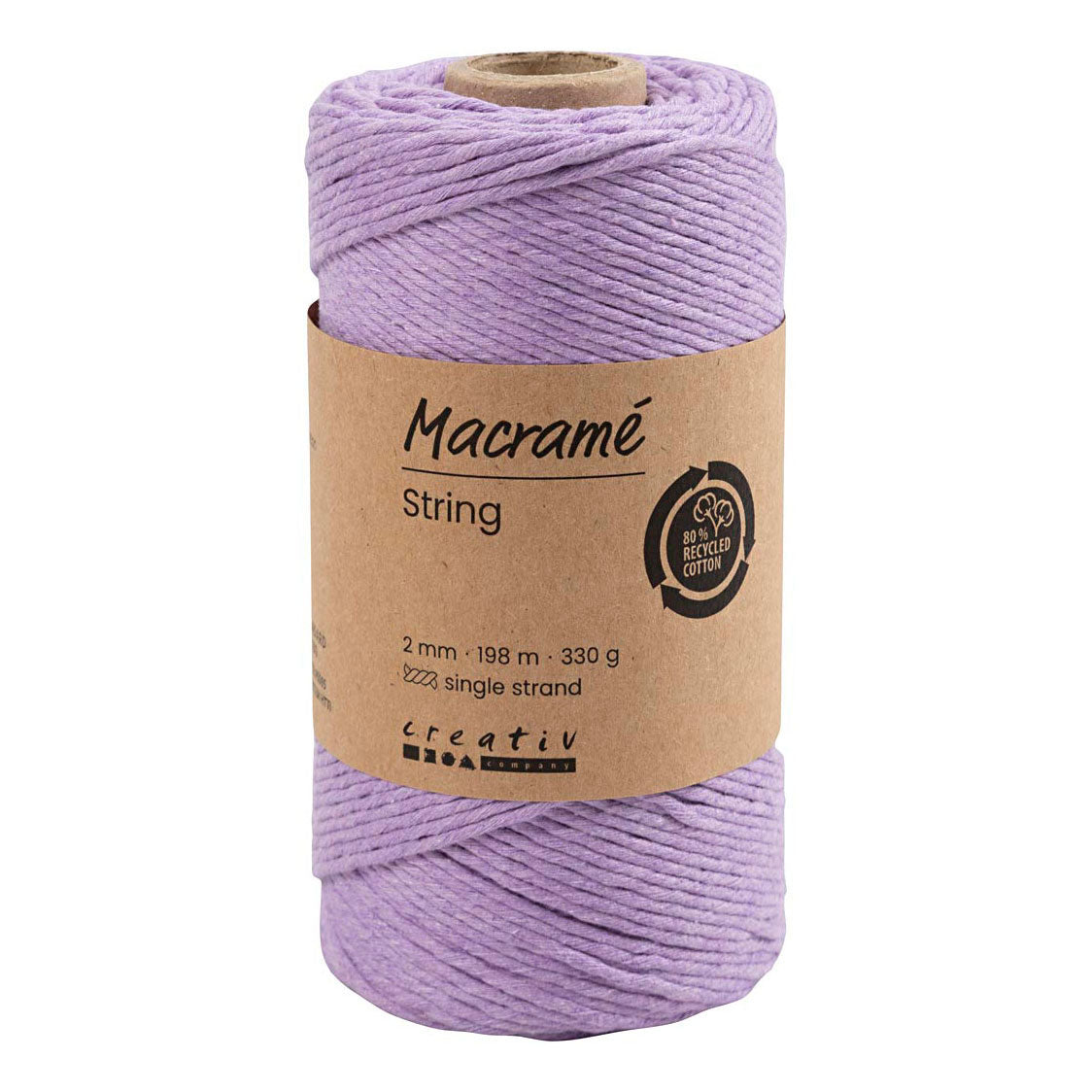 Creativ Company Macrame Koord Paars, 198m