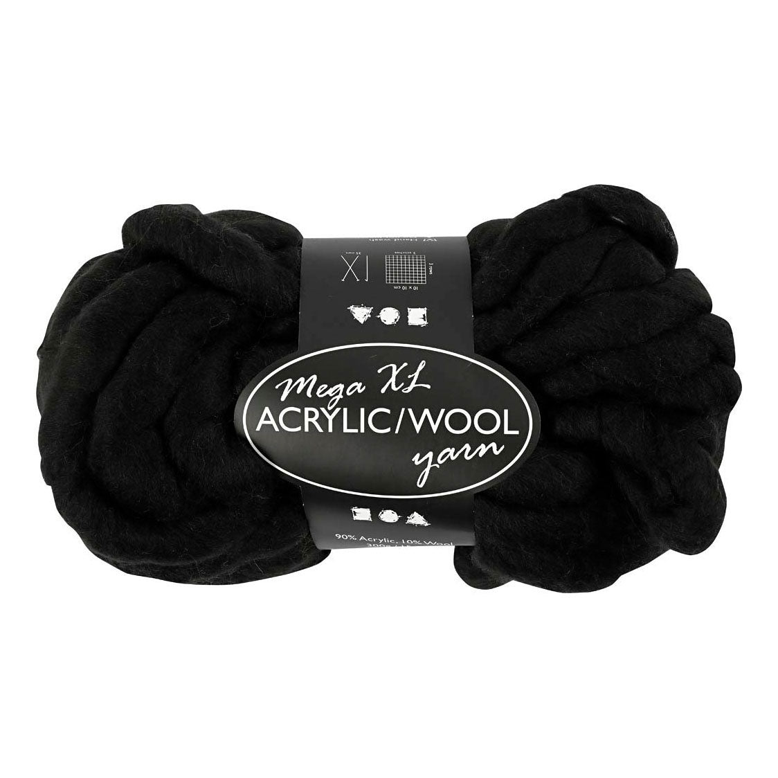 Creativ Company XL yarn from Acrylic Black, 15m