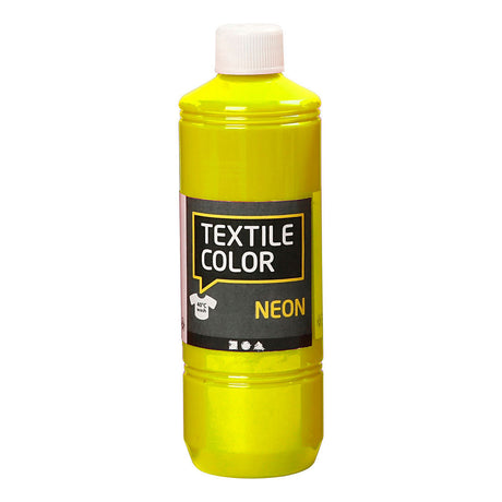 Creativ firma tekstilfarge semi-opak tekstilmaling - neongul, 500ml