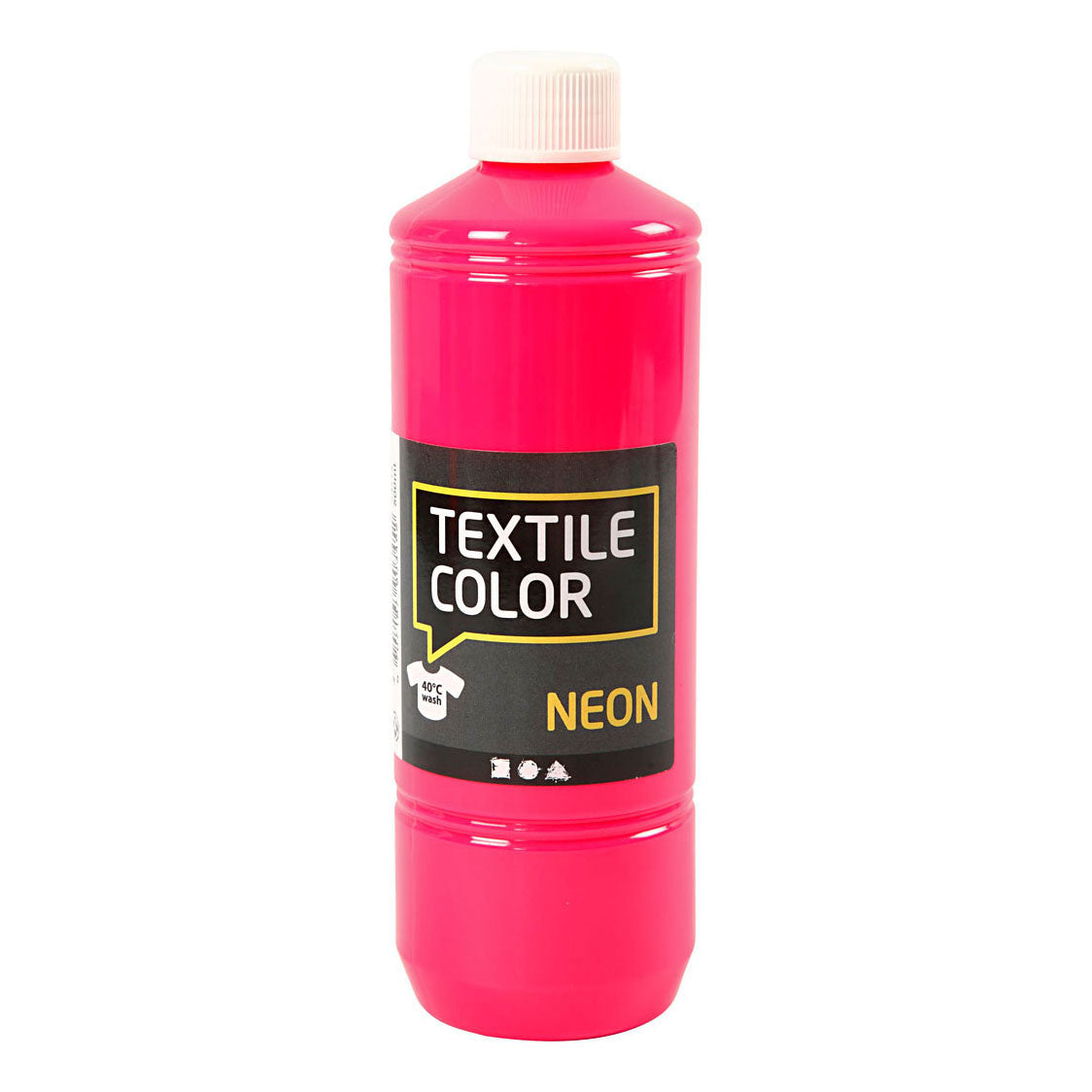 Kreativfirma Textilfarbe halbbedeckte Textilfarbe Neon Pink, 500 ml