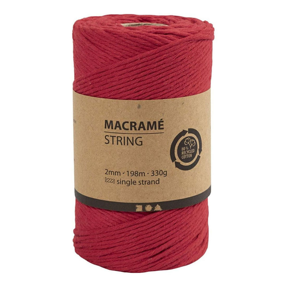 Creativ Company Macrame Cord Red, 198m