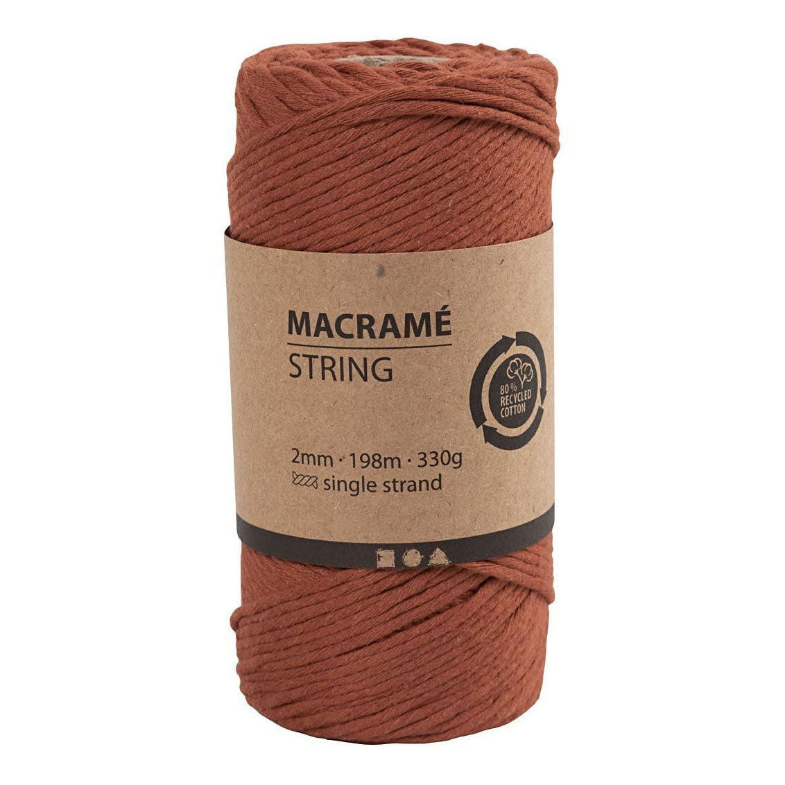 Creativ Company macrame cord - burnt orange, 198m
