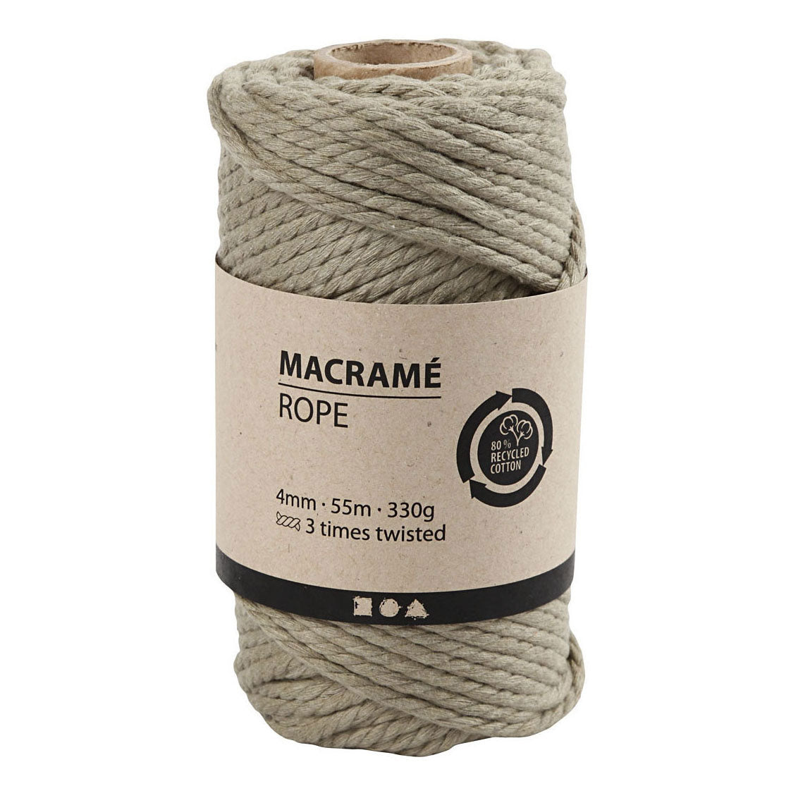 Creativ Company MacRame Cord Mossgroen, 55 m