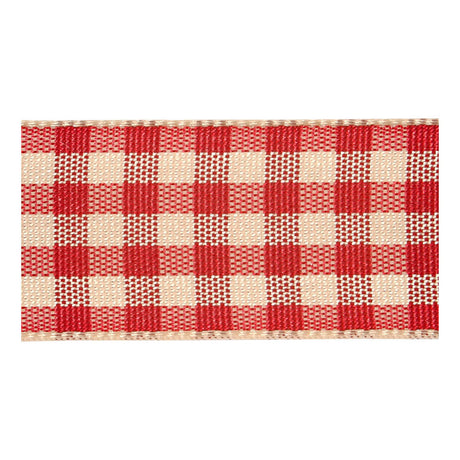 Société créative https : www.cchobby.nl checkered-ribbon-w-20-mm-antique-red-white-25-m-1-roll