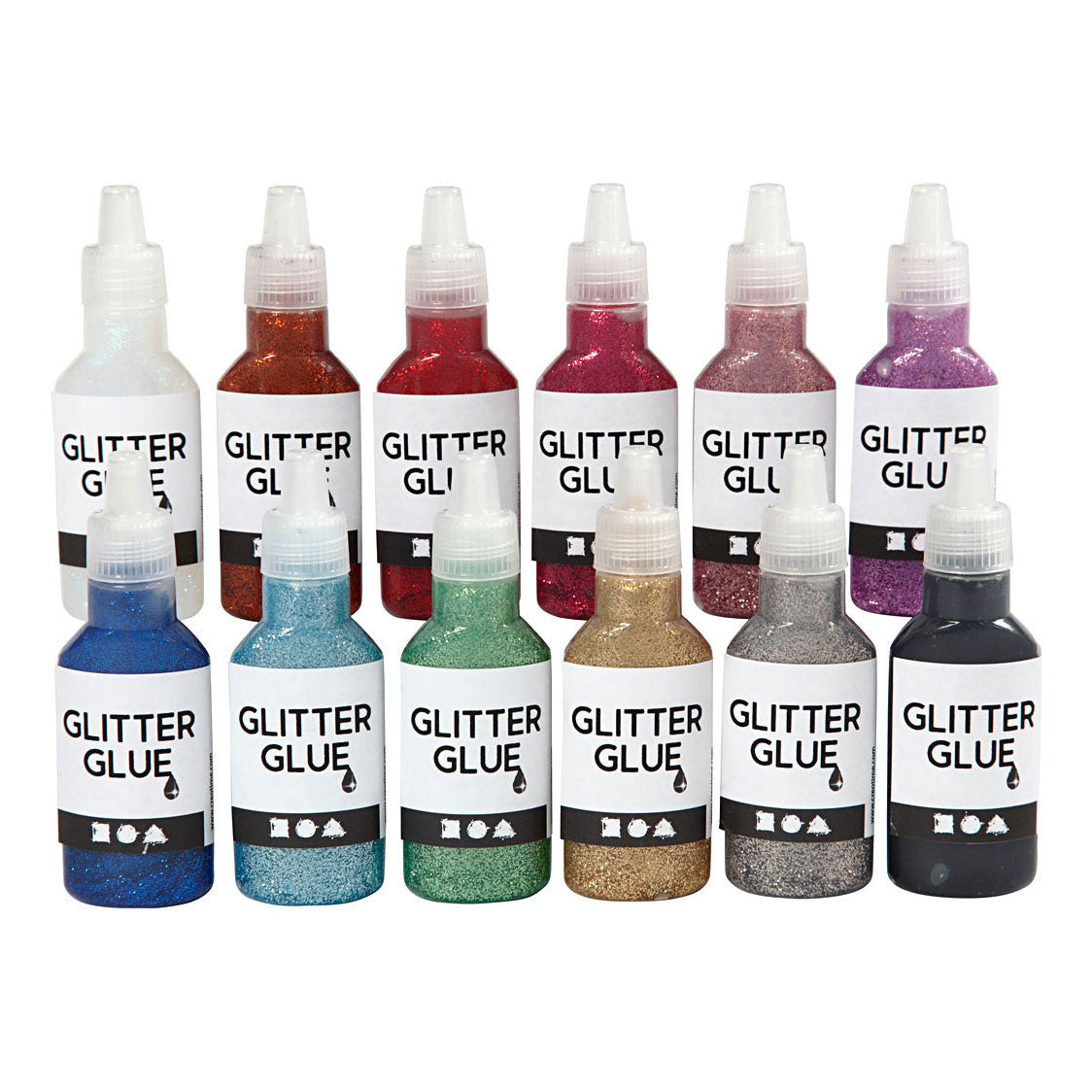 Creativ Company Glitter Glue Colors, 12x25ml