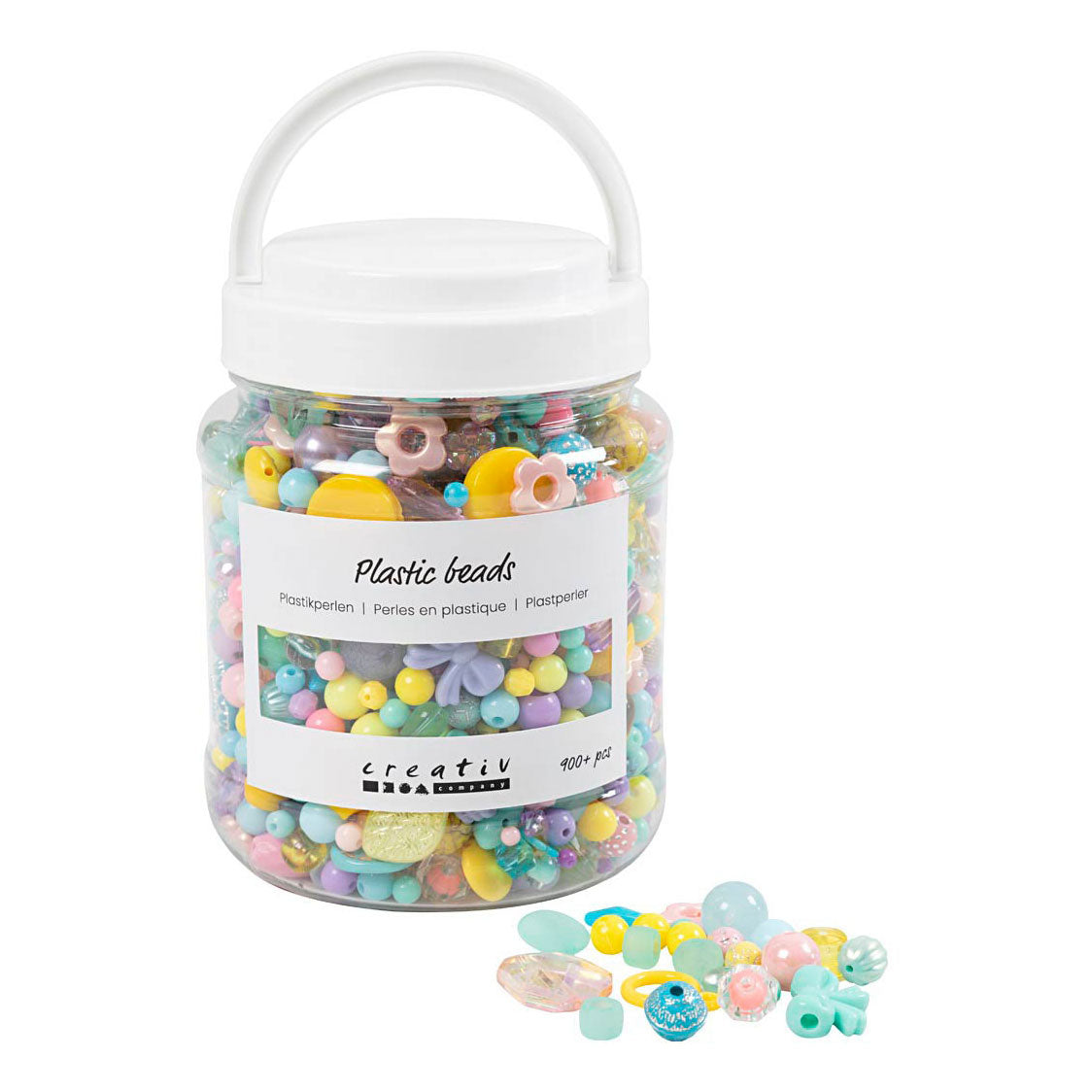 Creativ Company plastperler farger, 700 ml