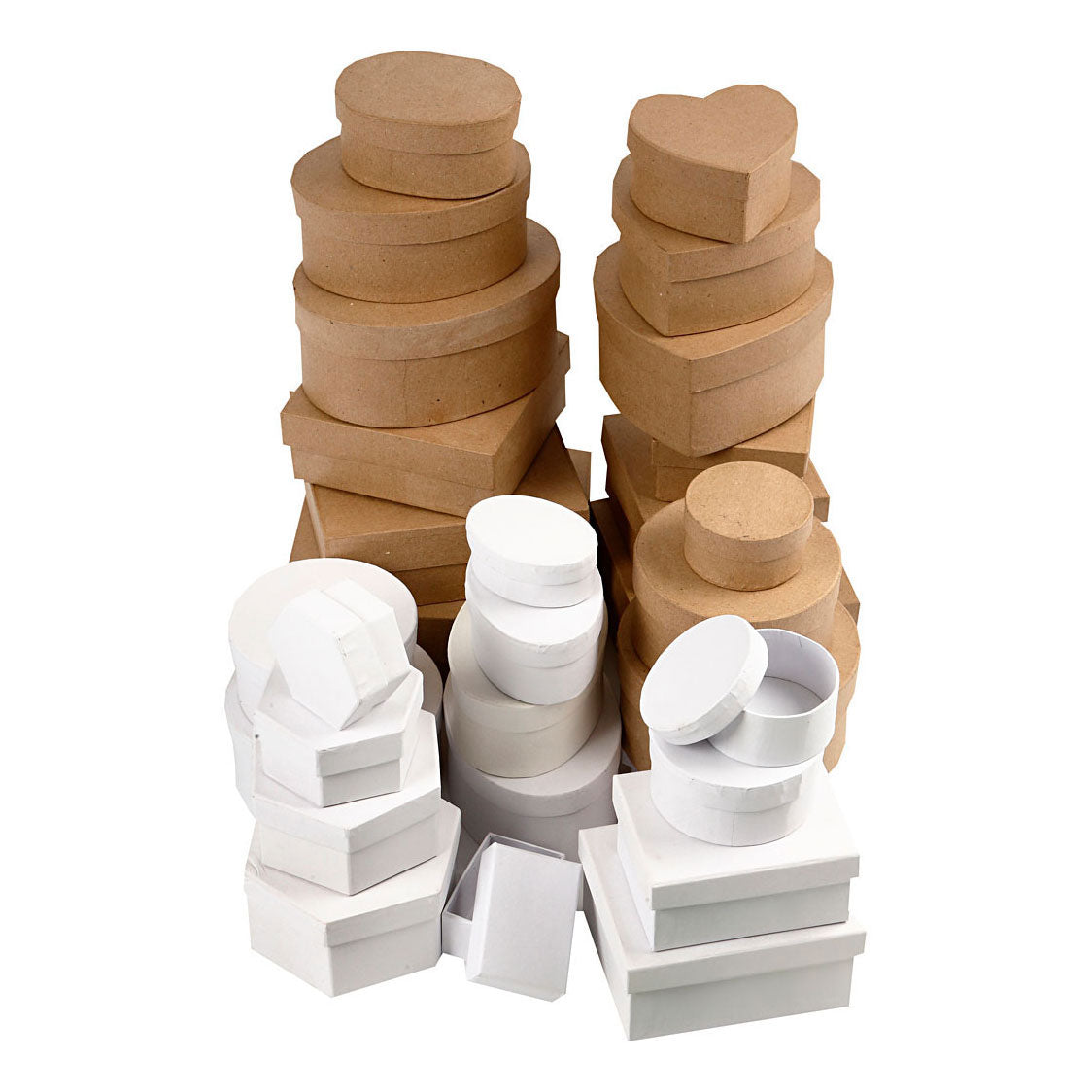 Creative Company Boxes Brown och White 6.5-18cm, 30: e.