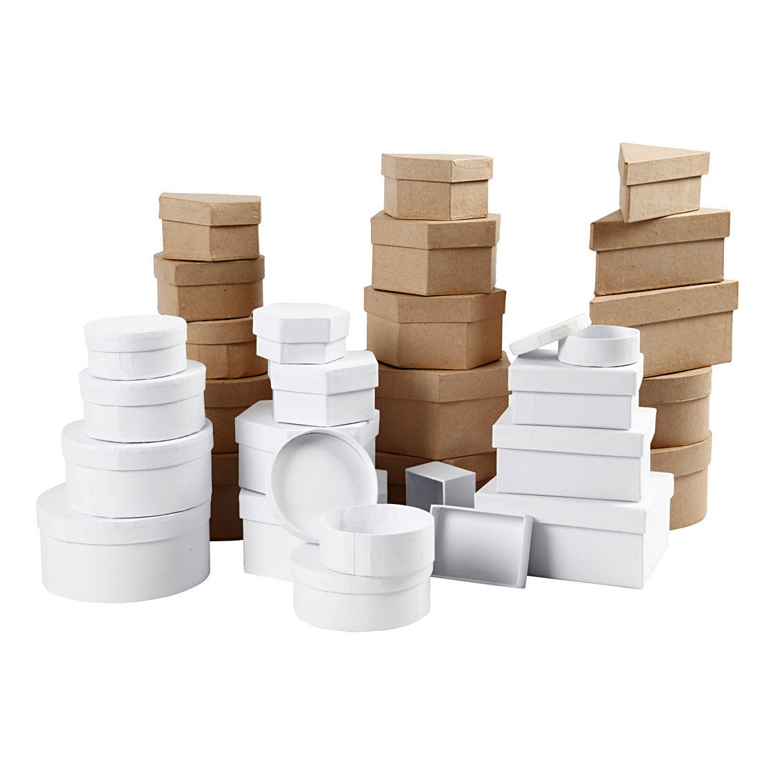 Creative Company Boxes Brown och White 6.5-18cm, 30: e.