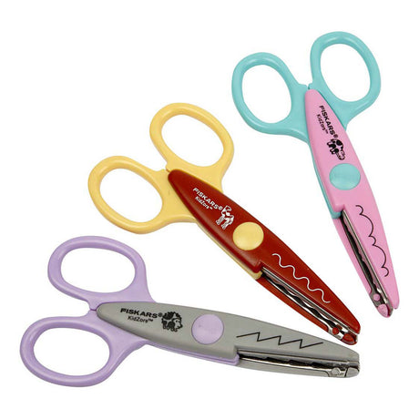 Creativ company fiskars kidzors pinking shears, hippo, camel hedgehog, 3 piece 1 box