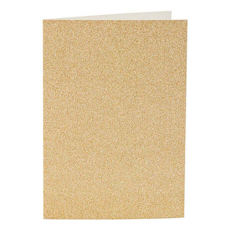 Creativ company cards and envelopes, card size 10.5x15 cm, envelope size 11.5x16.5 cm, glitter, 120+250 gr, gold, 4 set 1 box