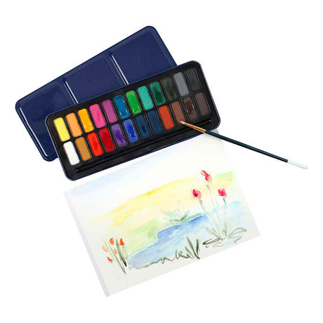 Set d'aquarelles Creativ company, format 12x30 mm, différentes couleurs, 24 couleurs 1 boîte