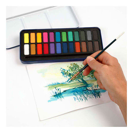 Set d'aquarelles Creativ company, format 12x30 mm, différentes couleurs, 24 couleurs 1 boîte