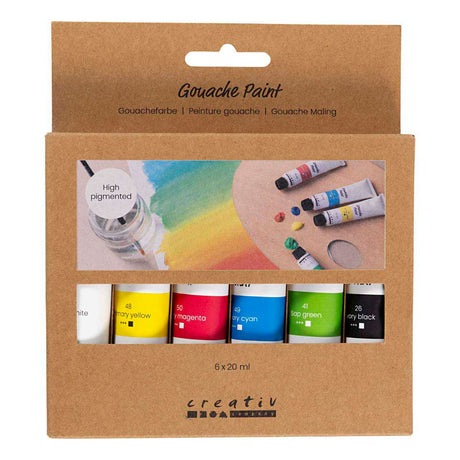 Creativ Firma Gouache Faarf Standard Faarwen - 6x20ml.