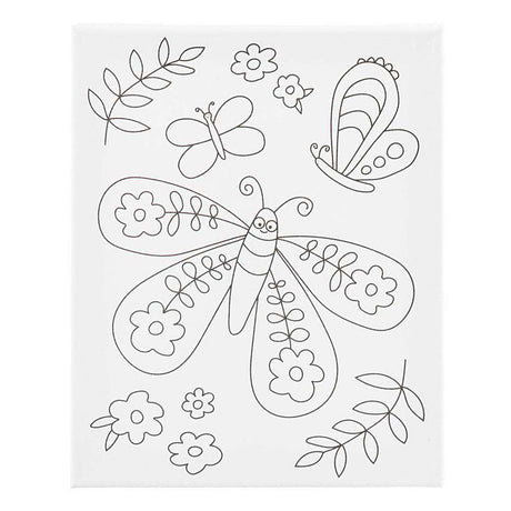 Creativ company painting canvas with print, large butterfly, d: 1.6 cm, size 24x30 cm, 360 g, 1 piece