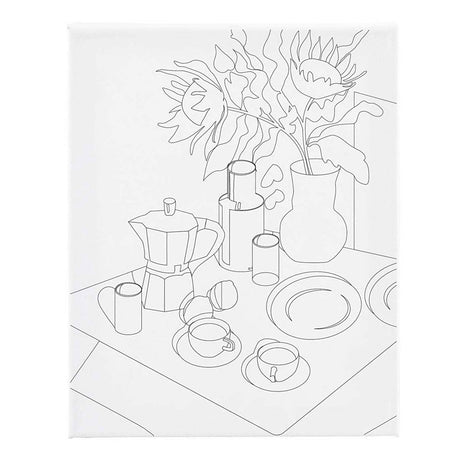 Creativ company painting canvas with print, breakfast table, d: 1.6 cm, dimensions 24x30 cm, 360 g, 1 piece