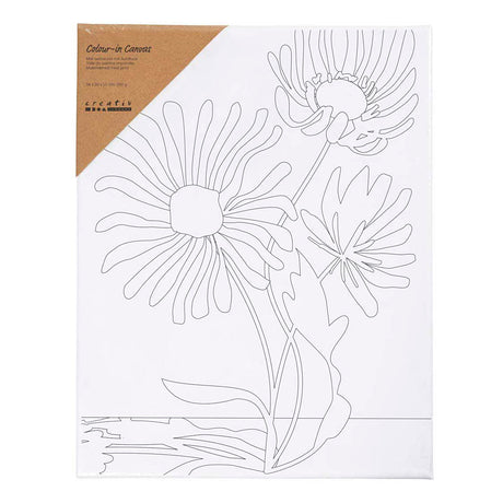 Creativ företag målar duk med tryck, stora blommor, d: 1,6 cm, storlek 24x30 cm, 360 g, 1 st.