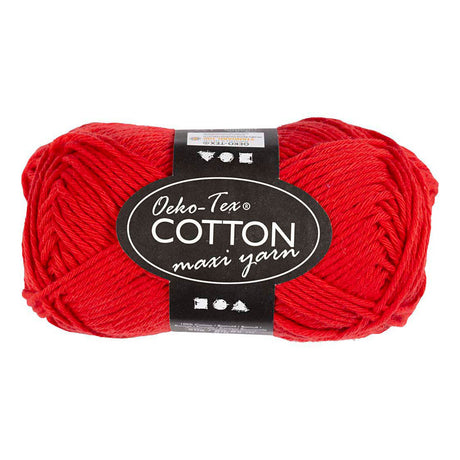 Bavlněná příze Creativ company, vel. 8 8, l: 80-85 m, tmavě červená, 50 g 1 klubko