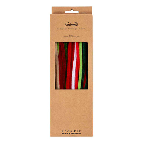 Creativ Firma chenille 6mm x 30cm Chrëschtdag Faarwen - 25 Stéck.