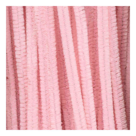 Creativ company chenille, l: 30 cm, deck 6 mm, rosa, 50 Stéck 1 Këscht