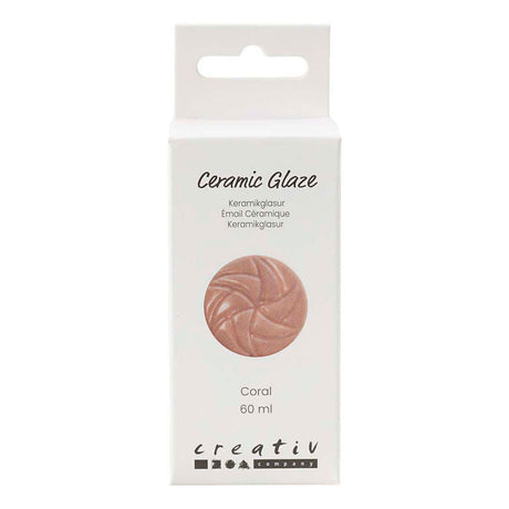 Creativ company keramisk glasur, 984-1101 °c, ugjennomsiktig, korall, 60 ml 1 flaske