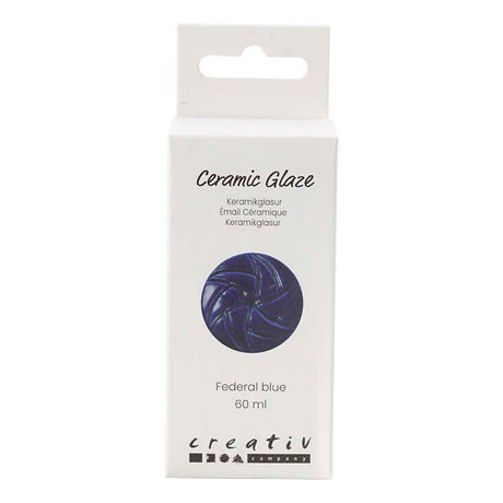 Keramična glazura Creativ Company, 984-1101 °C, neprozorna, zvezno modra, 60 ml 1 steklenica