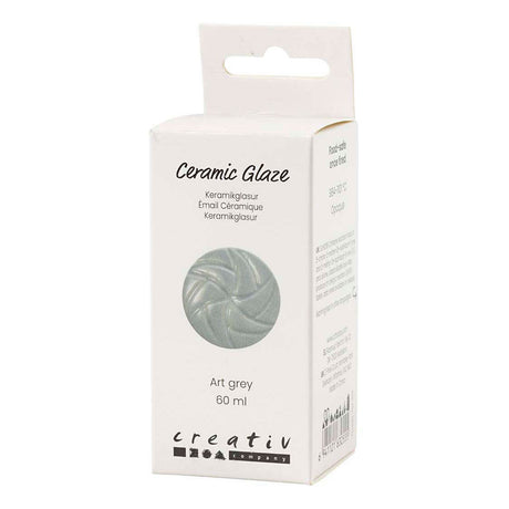 Creativ company ceramic glaze, 984-1101 °c, opaque, art gray, 60 ml 1 bottle