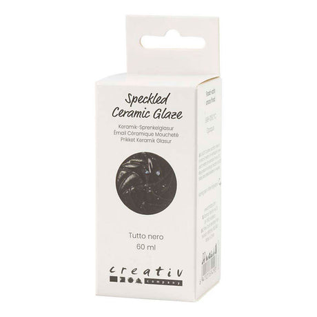 Creativ Company pegasta keramična glazura, 999-1060 °C, neprozorna, tutto nero, 60 ml 1 steklenica