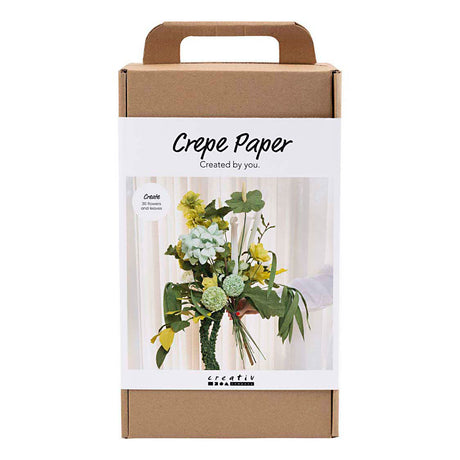 Creativ company maxi hobi set krep papir, šopek rož, svetlo zelena, temno zelena, pastelno zelena, bela, 1 škatla