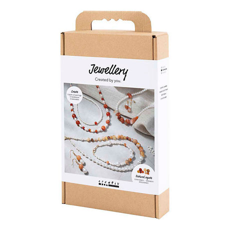 Creativ Firma Hobby Set Bijouen, beige, verbrannt orange, wäiss Pärelmamm, 1 Këscht