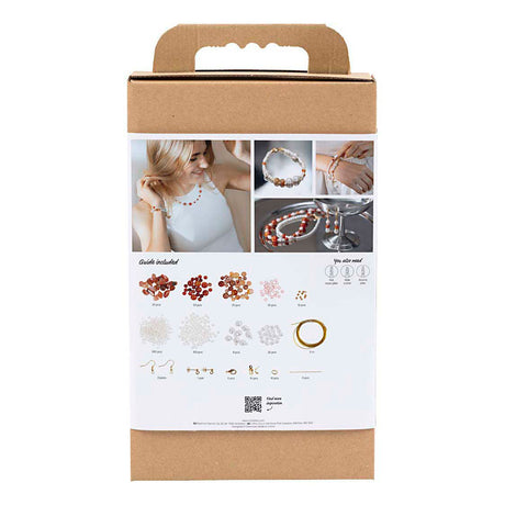 Creativ Firma Hobby Set Bijouen, beige, verbrannt orange, wäiss Pärelmamm, 1 Këscht