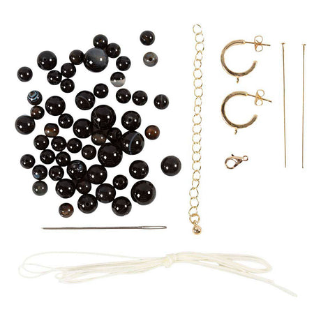 Société créative https : www.cchobby.nl mini-hobbyset-jewelry-necklace-and-earrings-black-white-1-box