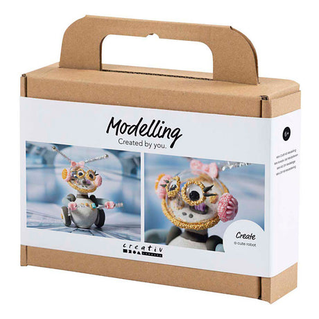 Creativ Firma https: www.cchobby.nl mini-hobbyset-boetseren-robot-grey-pink-1-doos