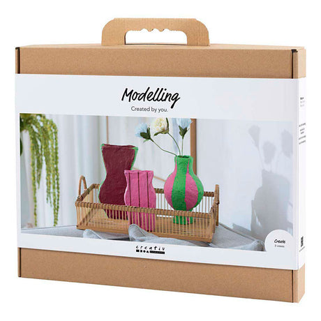 Creativ company http: www.cchobby.nl maxi-hobbyset-boetseren-vazen-van-papier-mache-diverse-kleuren-1-doos