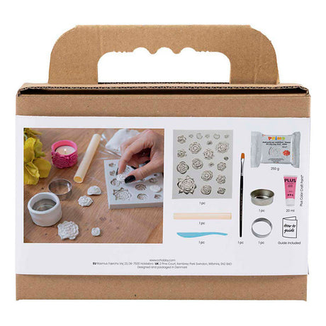 Modelagem de conjunto de mini hobby da empresa criativa, porta-velas, rosa, 1 caixa