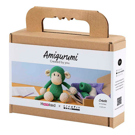 Entreprise créative https: www.ccobby.nl hobbyset-amigurumi-aap-groen-off-white-1-doos