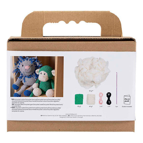 Entreprise créative https: www.ccobby.nl hobbyset-amigurumi-aap-groen-off-white-1-doos