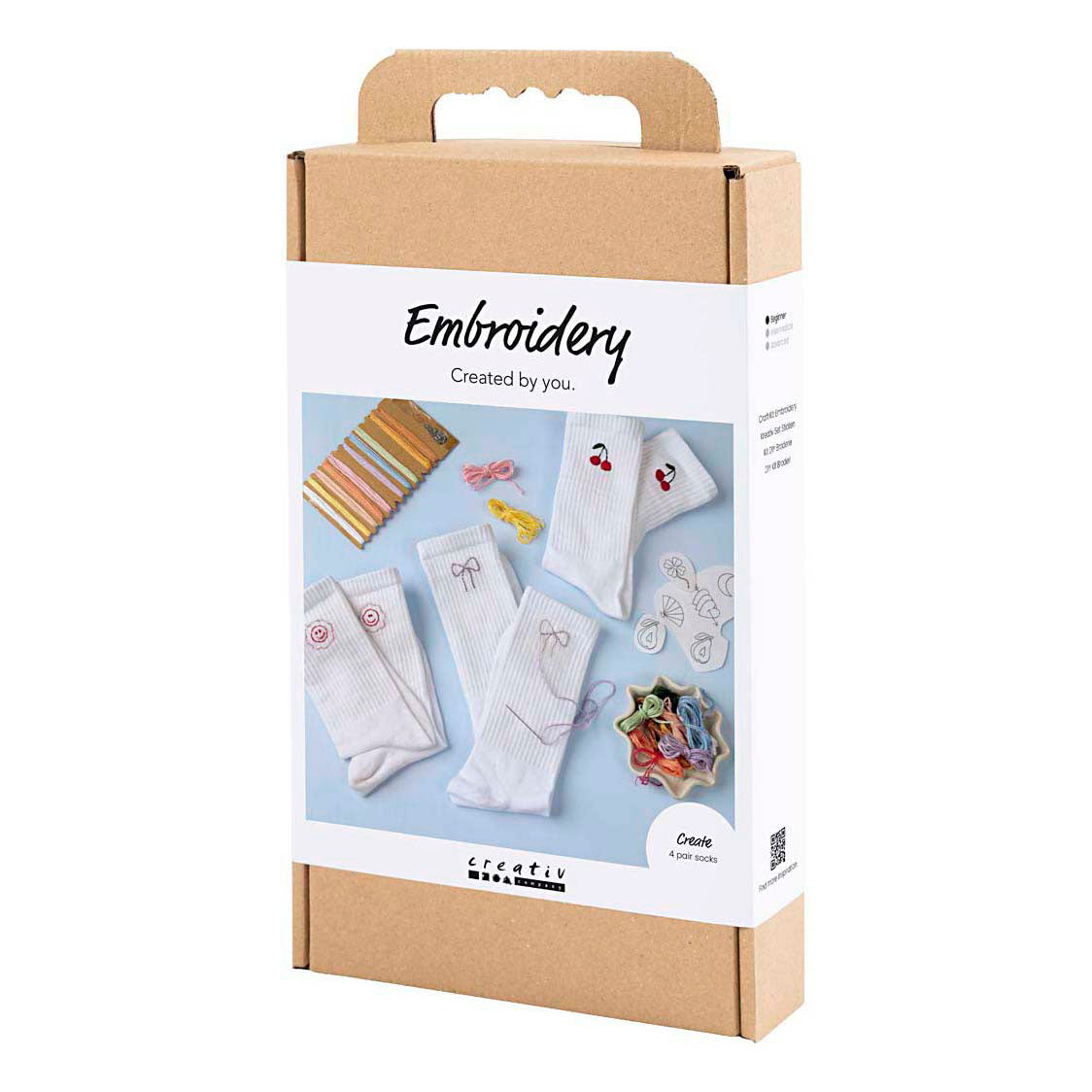 Creativ company https: www.cchobby.nl hobbyset-embroidery-socks-white-1-box