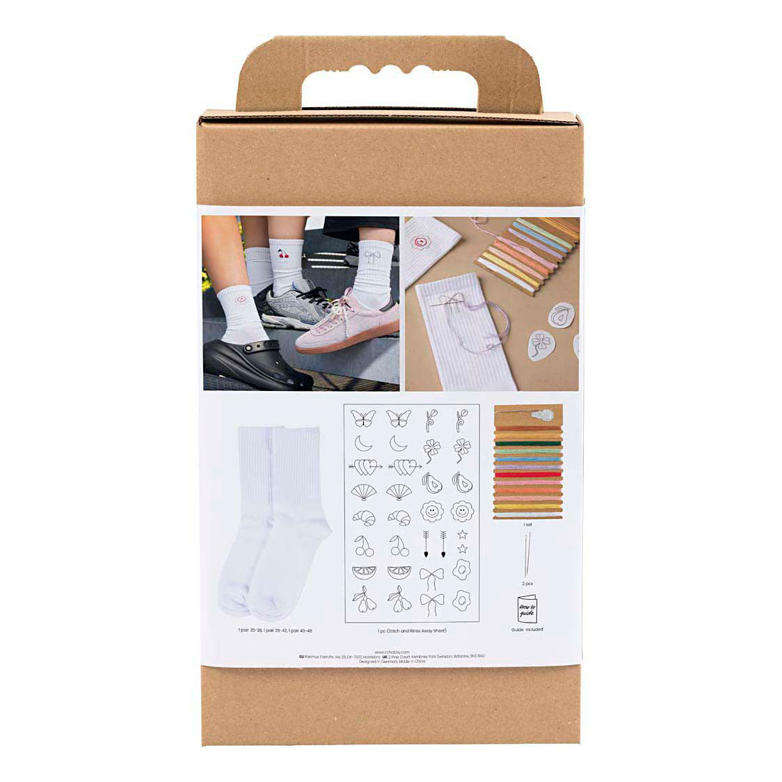 Creativ company https: www.cchobby.nl hobbyset-embroidery-socks-white-1-box