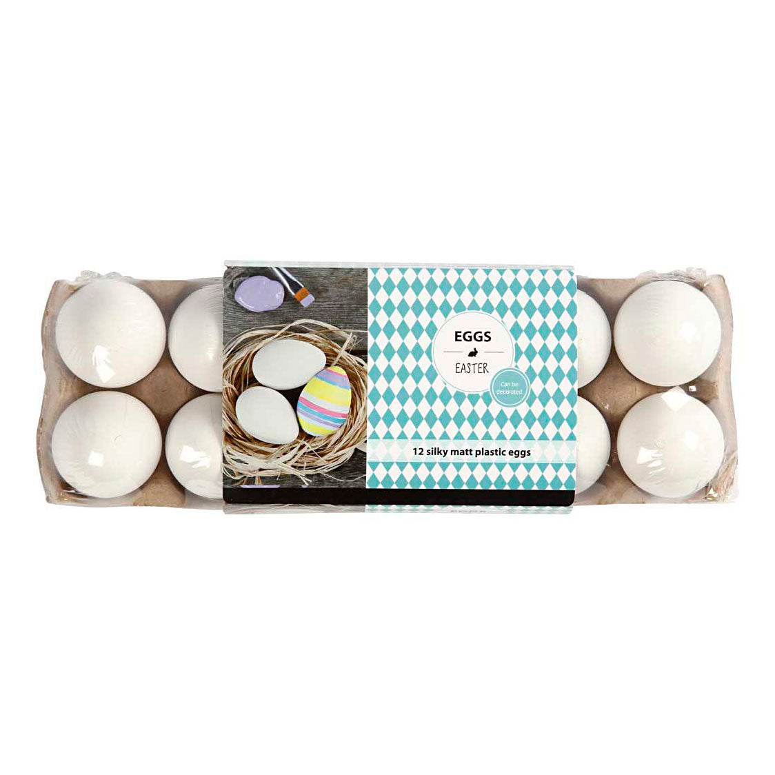 Creativ Company plastic eggs in egg carton 6cm - 12pcs