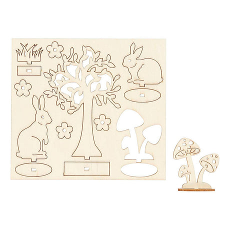 Kreativ Firma DIY Holzfiguren Huesen, Bam a Champignonen