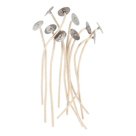 Mechas para velas em castiçal, adequadas para castiçais com diâmetro de 20-65 mm, L: 110 mm, espessura 2 mm, 10 peças 1 caixa